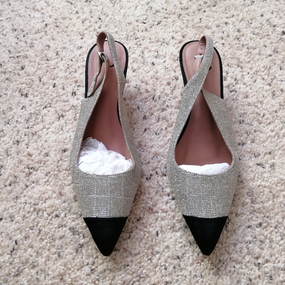 Alexa Chung Glitter Slingback Heels Brand New Size 8.5